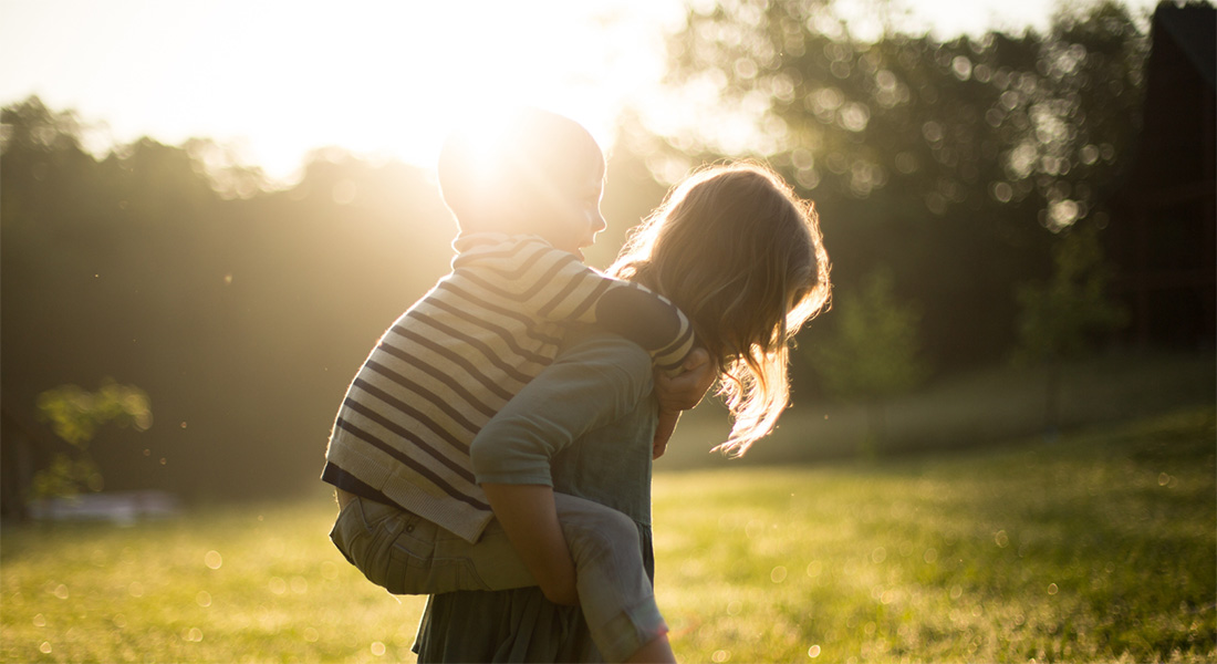 Children playing in nature